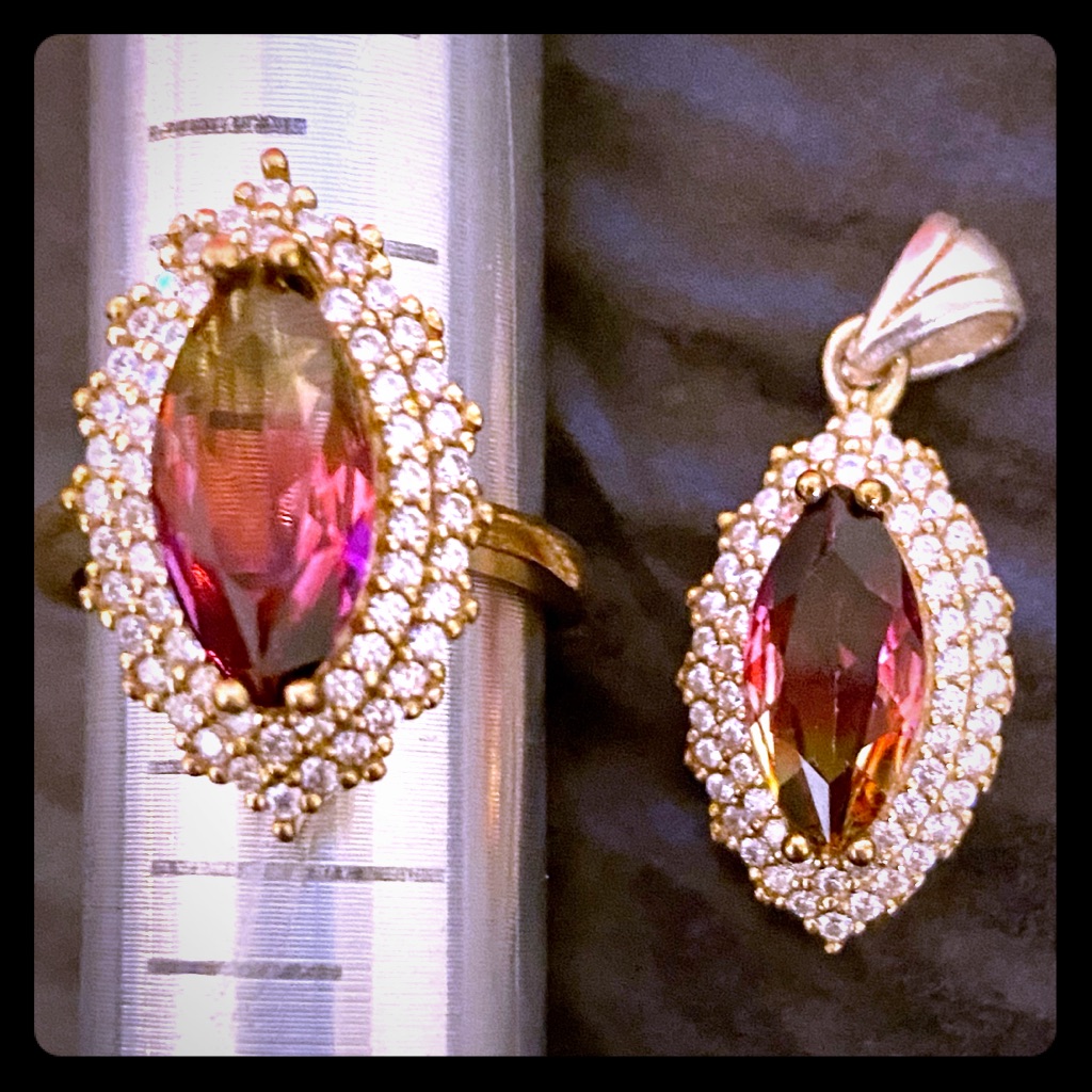 Maquis And Micro Pave .925 Stamped Set